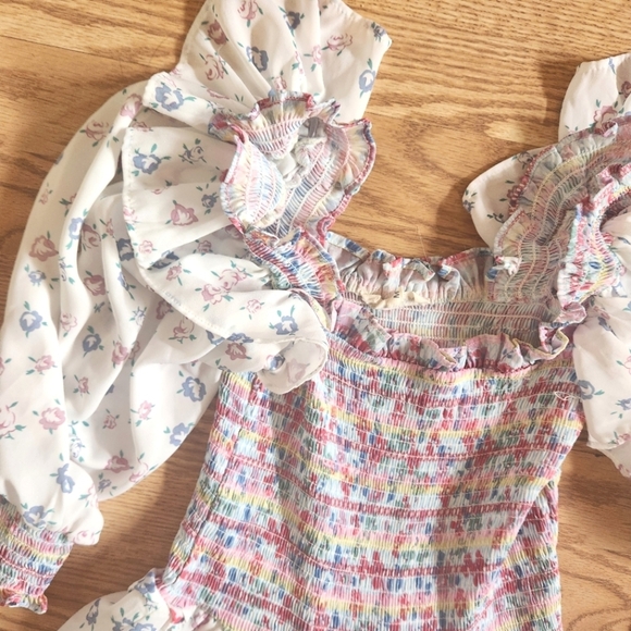 EUC Yvonne & Love Rainbow Floral Dress, Size M - Picture 4 of 7